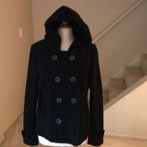 Girls Aeropostale black pea coat XL.